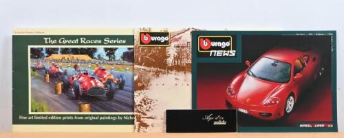 MODEL CARS/WATTS: A collection of model and print catalogues. Bburago April 1999 1:18 scale 'FERRARI COLLECTION' catalogue & September 1999 Bburago catalogue
