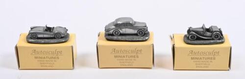 MG: Three hand made resin Autosculpt MINIATURES MG models in 1:87 scale. MGA, MG TC, MG Magnette models