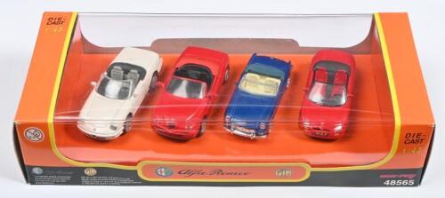 ALFA ROMEO/M.G: A 1:43 new-ray diecast&nbsp;Alfa Romeo and MG set. Alfa Romeo Spiders & MGB, MGF models
