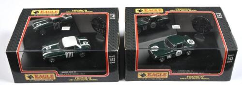 MG: Two 1:43 scale EAGLE COLLECTIBLES by UNIVERSAL HOBBIES&nbsp;MGB MK II models in racing liveries from Nurburgring (ITEM: 3691) and Silverstone&nbsp;1967 (ITEM: 3692)