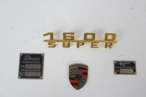 PORSCHE: A group of original Porsche badges