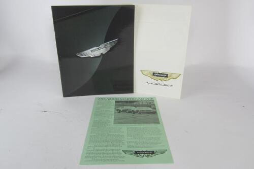 ASTON MARTIN: Three Aston Martin sales brochures. Includes 1975 brochures