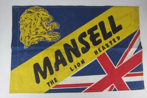 MANSELL FLAG: A 'MANSELL - THE LION HEARTED' flag