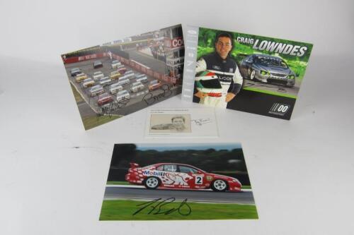 SUPERCARS/SUPER TOURERS: A collection of photographs and signed promotional material from 'Supercars' and 'Super Tourers' series. Craig Lowndes and Tiff Needell signatures