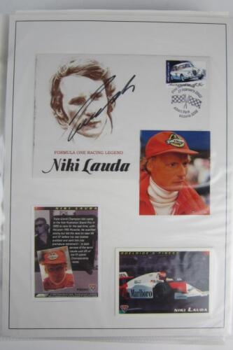 MOTOR RACING AUTOGRAPHS: An impressive album of motor sport autographs. Includes Lauda, Mansell Prost, Tyrell signatures