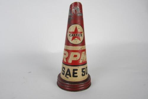 CALTEX: A 'Caltex RPM SAE 50' oil pourer