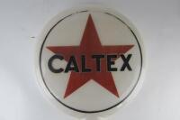 CALTEX: A rare French double sided glass petrol pump globe in Caltex livery - 3