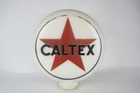 CALTEX: A rare French double sided glass petrol pump globe in Caltex livery - 2