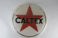 CALTEX: A rare French double sided glass petrol pump globe in Caltex livery - 4