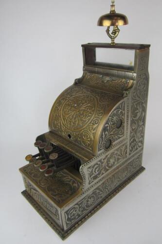 NATIONAL CASH REGISTER: An impressive heavy silvered 'National' cash register