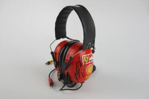 FERRARI: An original pair of Scuderia Ferrari team headset and microphone (signed Schumacher & Todt)
