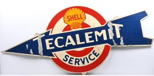 An early Shell Tecalemit Service tin sign, 60cm high x 132xm wide