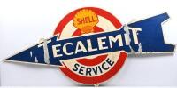 An early Shell Tecalemit Service tin sign, 60cm high x 132xm wide