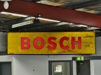A very large period &lsquo;Bosch&rsquo; metal advertising sign mounted to original tubular frame, 91cm high, 360cm wide.&nbsp; - 3