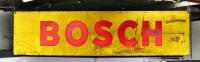 A very large period &lsquo;Bosch&rsquo; metal advertising sign mounted to original tubular frame, 91cm high, 360cm wide.&nbsp;