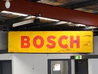 A very large period &lsquo;Bosch&rsquo; metal advertising sign mounted to original tubular frame, 91cm high, 360cm wide.&nbsp; - 2