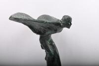 A showroom proportion sized impressive modern Spirit of Ecstasy metal figurine on black granite base, 49cm high overall - 5