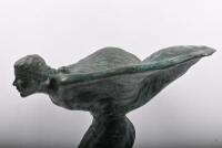 A showroom proportion sized impressive modern Spirit of Ecstasy metal figurine on black granite base, 49cm high overall - 6