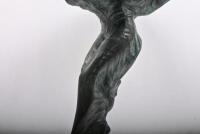 A showroom proportion sized impressive modern Spirit of Ecstasy metal figurine on black granite base, 49cm high overall - 7