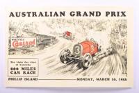 1933 AGP: A reproduction poster from the original programme for the 1933 LCCV Phillip Island Grand Prix