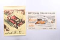 1935: Three items relating to the 1935 'CENTENARY THREE HUNDRED, PHILLIP ISLAND'. Original 1935 'CENTENARY THREE HUNDRED, PHILLIP ISLAND' Official Programme & LIGHT CAR CLUB OF AUSTRALIA 1935 'CENTENARY THREE HUNDRED MILE ROAD RACE' Rules and Regulations - 2