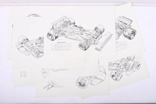 CUTAWAYS: A collection of cutaway diagrams and specifications of race cars. Porsche, Lotus, Brabham diagrams