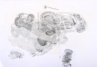 ITALIAN: A quantity of A3 cutaway printed diagrams featuring Italian racing cars. Ferrari 250LM, 1957 Ferrari 290/335 Mille Miglia, 1962 Maserati "BIRDCAGE" TIPO 64 - Prints after original illustrations (Updated Description)