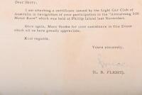 1960 MOTOR RACING: A collection of 1960 Australian motor racing items. Light Car Club of Australia certificate as presented to H.L. FIRTH, Car No.45, Class 'C' for his participation in the first 500 mile race for Standard Production Saloon Cars - 'THE ARM - 4