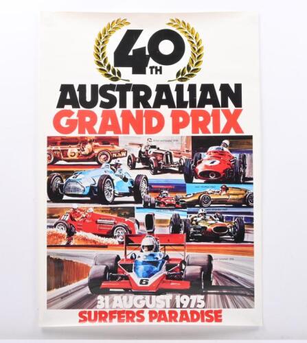 1975 AGP: An original poster for the 1975 AGP, Surfer Paradise QLD
