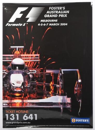 AGP 2004: An original Formula 1 'FOSTER'S AUSTRALIAN GRAND PRIX, MELBOURNE, 4-5-6-7 MARCH 2004' promotional poster