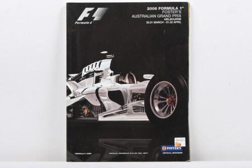 AGP 2006: A '2006 FORMULA 1 FOSTER'S AUSTRALIAN GRAND PRIX, MELBOURNE 30.31 MARCH - 01.02 APRIL' Official Programme