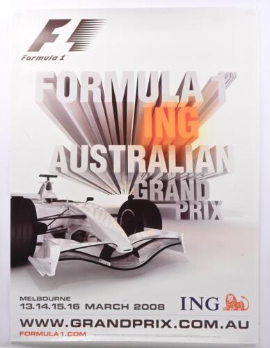 AGP 2008: An original Formula 1 'FORMULA ING AUSTRALIAN GRAND PRIX' MELBOURNE 12 - 6 MARCH, 2008 promotional poster