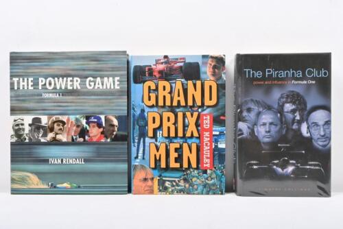 FORMULA ONE: Three hardcover books detailing the power and influence in Formula 1. 'THE POWER GAME' by Ivan Rendall