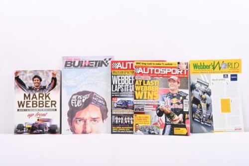 WEBBER: A collection of varied publications related to Mark Webber. July 2009 issue of 'AUTOSPORT', front cover signed by Mark Webber