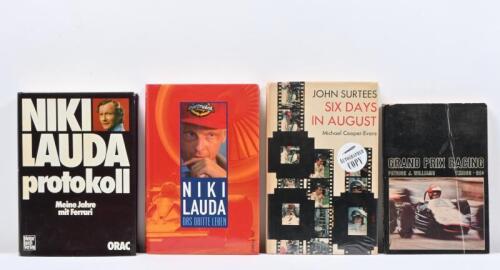 GRAND PRIX: Four different texts detailing Grand Prix racing. 'GRAND PRIX RACING' softcover book by Patrick J. Williams & Niki Lauda texts