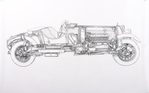 ALFA ROMEO: A large cutaway print of an Alfa Romeo Zagato after Giovanni Cavara. Printed on translucent drafting paper. (Updated Description)