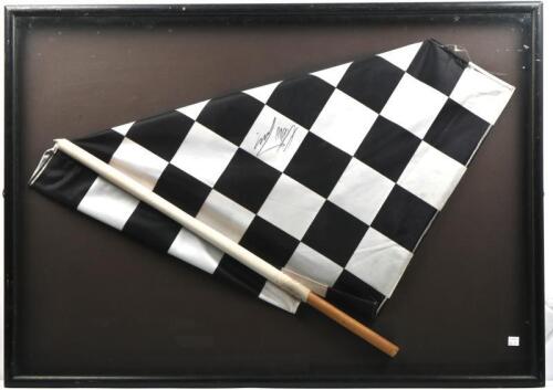 AYRTON SENNA'S LAST WIN: A chequered Grand Prix flag from 1993 Australian Grand Prix&nbsp;(Ayrton Senna's last win), signed by Ayrton Senna. Flag believed to have been used by Glen Dix to finish the 1993 Australian Grand Prix