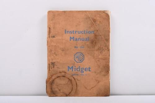 MG MIDGET: A original edition of 'Instruction Manual for the MG Midget (Series "TC") January 1954. Printed in England