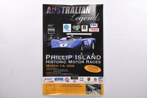 HISTORIC RACING/TOURING: A small collection of historic racing and touring promotional posters. 2012 Royal Automobile&nbsp;Club of Victoria '80 Years' Great Ocean Road Celebration Tour' promotional poster