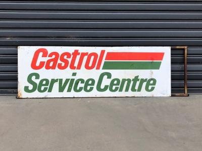 CASTOL: A large 'Castrol Service Centre' metal sign (181cm wide)