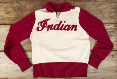 INDIAN JUMPER: An 'INDIAN' sweater by Deluxe Jersey, size XL.