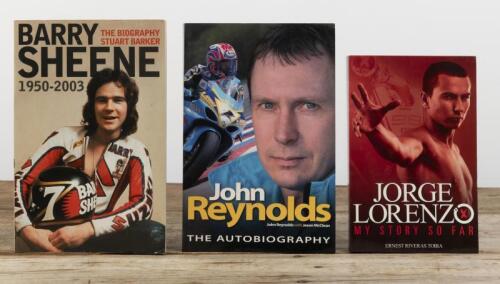 MOTORCYCLE RACERS: Three soft cover novels detailing the racing careers of motorcycle racers. 'BARRY SHEENE 1950 - 2003 THE BIOGRAPHY' by Stuart Barker
