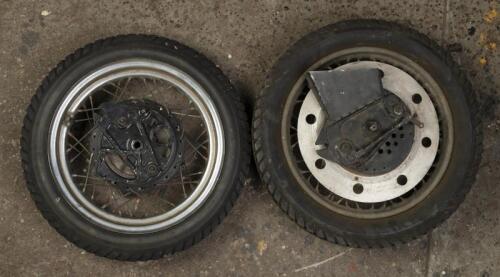 WHEELS: Two 16 inch wheels as used on sidecar