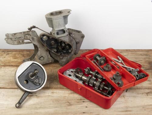 BSA: A BSA Gold Star engine stamped 'ZB.34.GS.2274. with a red tool box containing high compression parts plus a crankshaft