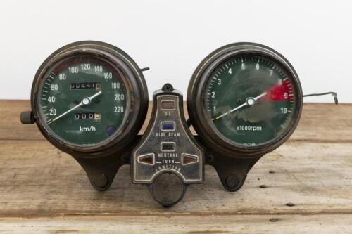 CLUSTER: A two&nbsp;gauge instrument cluster by YIH TYAN, likely 1970s Japanese