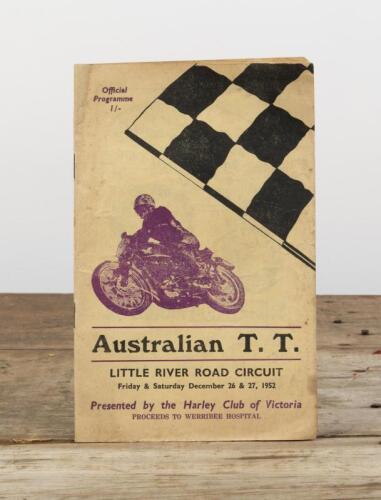 AUSTRALIAN T.T: An original December 1952 'Australian T.T. - LITTLE RIVER ROAD CIRCUIT' Official Programme
