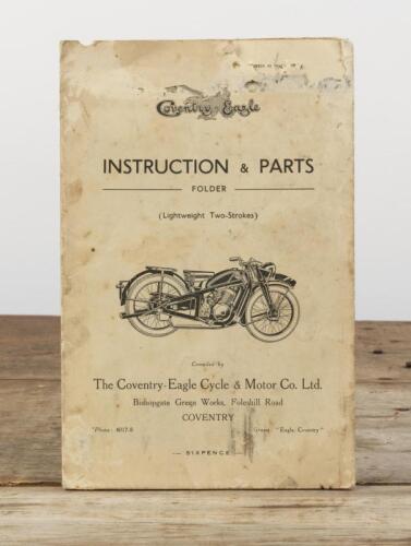 COVENTRY EAGLE: An original Coventry Eagle 'INSTRUCTION & PARTS FOLDER' (Lightweight Two-Strokes)