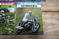 KAWASAKI: Four 1970's colour Kawasaki sales brochures. 1975 model range, 500 MACH III H1 & 750 MACH IV H2 tri-fold brochures - 3