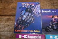 KAWASAKI: Four 1970's colour Kawasaki sales brochures. 1975 model range, 500 MACH III H1 & 750 MACH IV H2 tri-fold brochures - 5