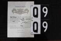 NUMBER PLATE:Queensland single digit registration plate &lsquo;9&rsquo; - 3